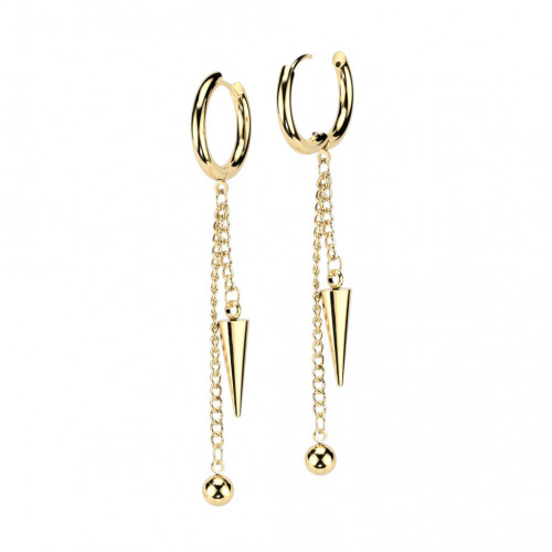 Pozlátené visiace oceľové náušnice