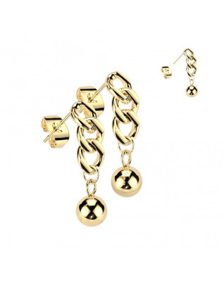 Pozlátené oceľové náušnice s guličkami