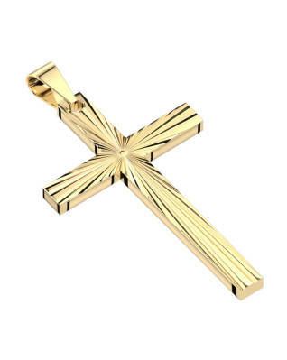 Pozlátený oceľový prívesok - kríž