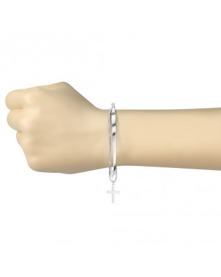 Oceľový náramok s krížom