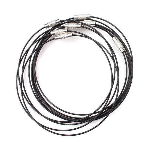 Čierne oceľové lanko - struna na krk