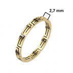 Pozlátený oceľový prsteň grécky kľúč