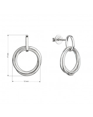 Strieborné náušnice tri krúžky