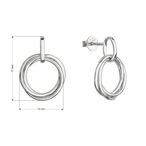 Strieborné náušnice tri krúžky