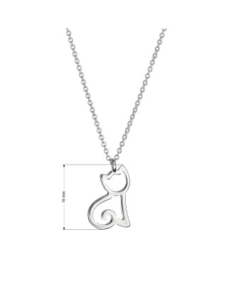 Strieborný náhrdelník s príveskom mačka