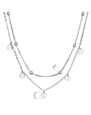 Strieborný náhrdelník dvojradový