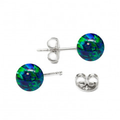 Strieborné opálové náušnice - 6 mm