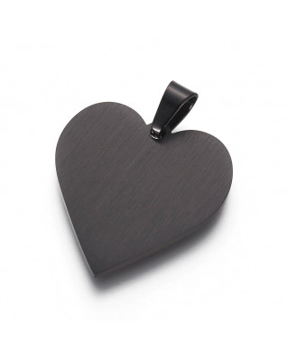 Čierny oceľový prívesok srdca