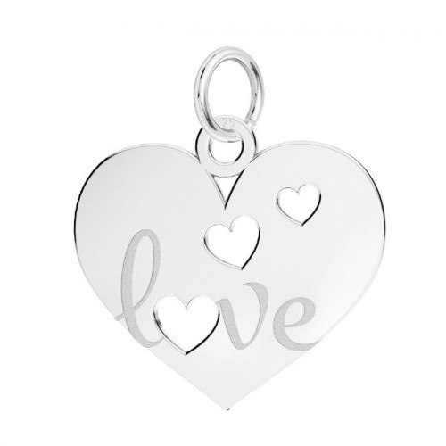 Strieborný prívesok srdca LOVE