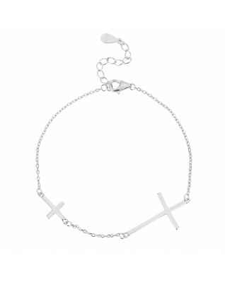 Dámsky strieborný náramok s krížikmi