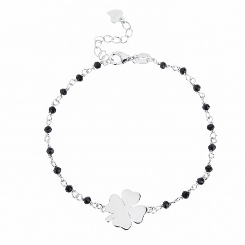 Strieborný náramok štvorlístok