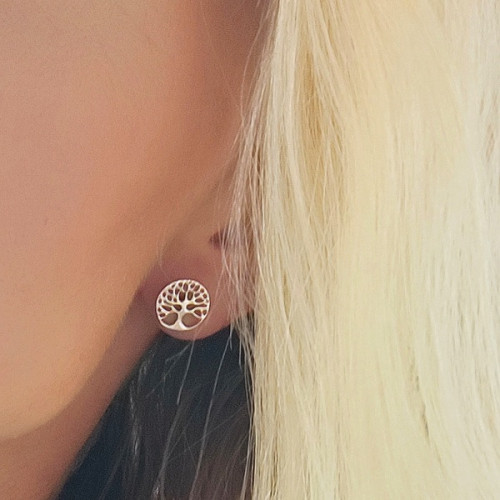 Strieborné dámske náušnice - strom života