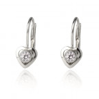 Strieborné dievčenské náušnice, číre zirkóny