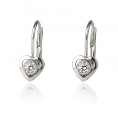 Strieborné dievčenské náušnice, číre zirkóny