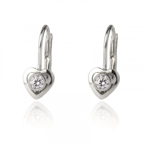 Strieborné dievčenské náušnice, číre zirkóny
