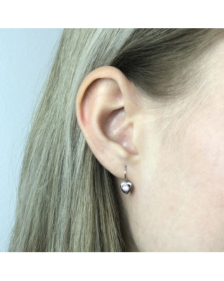 Strieborné dievčenské náušnice, číre zirkóny