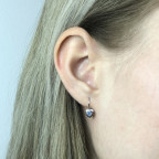 Strieborné dievčenské náušnice, modré zirkóny