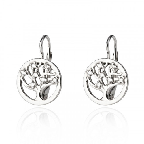 Strieborné dámske náušnice - strom života