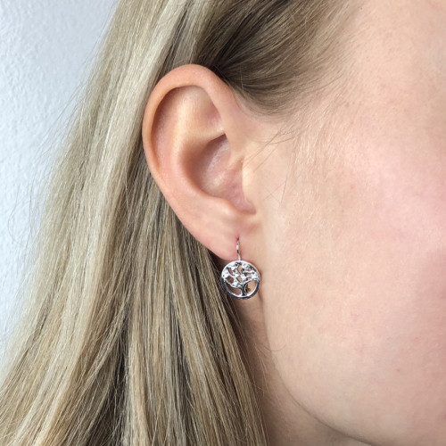 Strieborné dámske náušnice - strom života