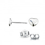 Strieborné náušnice so srdcom Crystals from Swarovski, Crystal