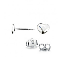 Strieborné náušnice so srdcom Crystals from Swarovski, Crystal