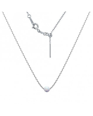 Oceľový opálový náhrdelník - gulička 5 mm