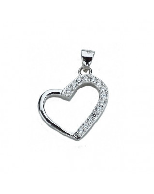 Strieborný prívesok srdca so zirkónmi