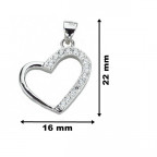 Strieborný prívesok srdca so zirkónmi