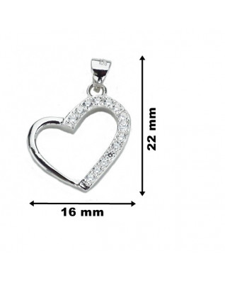 Strieborný prívesok srdca so zirkónmi