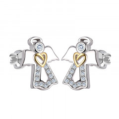 Strieborné skrutkovacie náušnice anjeli