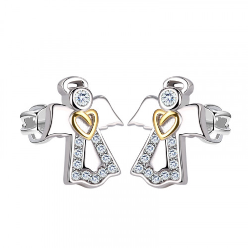 Strieborné skrutkovacie náušnice anjeli