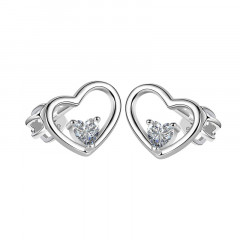 Strieborné skrutkovacie náušnice srdiečka