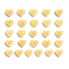 Oceľový korálik srdca - písmeno N