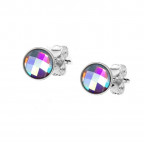 Strieborné náušnice s dúhovými kameňmi