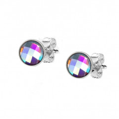 Strieborné náušnice s dúhovými kameňmi