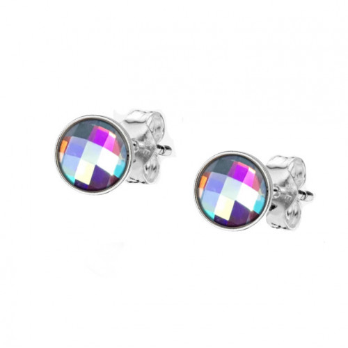 Strieborné náušnice s dúhovými kameňmi