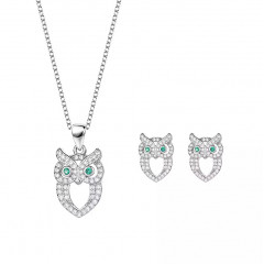Strieborná súprava šperkov malej sovy