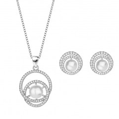 Strieborná súprava šperkov s perlou
