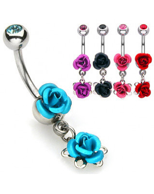 Piercing do pupku - ružičky