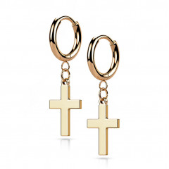 Pozlátené oceľové náušnice s krížikmi