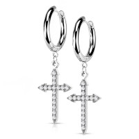 Oceľové náušnice s krížikmi