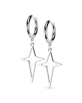 Oceľové náušnice s krížikmi