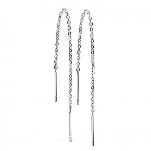 Oceľové náušnice retiazkové