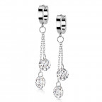 Oceľové náušnice s čírymi kameňmi