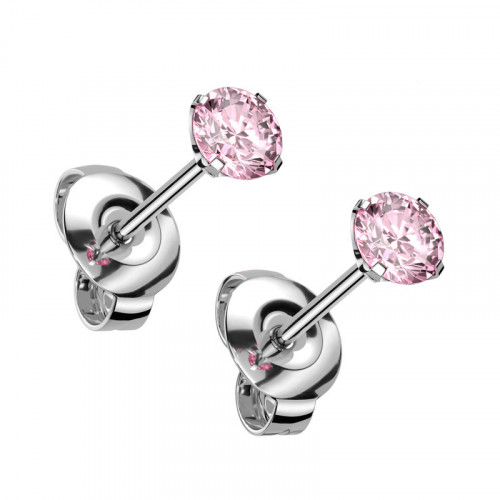 Titanové náušnice so zirkónom 4 mm