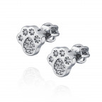 Strieborné skrutkovacie náušnice psie tlapky