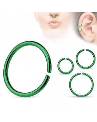 Piercing do nosa - kruh zelený