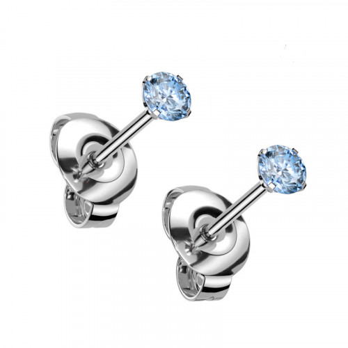 Titánové náušnice so zirkónom 3 mm