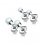 Titanové náušnice s okrúhlym opálom