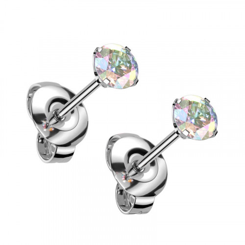 Titanové náušnice so zirkónom 4 mm